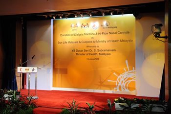 Handover Ceremony of Contribution of Lifesaving Medical Equipment by Sun Life Malaysia & Cuepacs to the Ministry of Health Malaysia